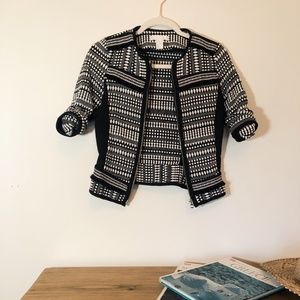H&M Mixed Media Printed Blazer